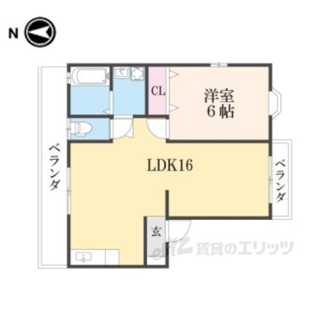 リラテラス神照(1LDK/2階)の間取り写真