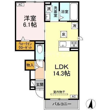 プレジール(1LDK/1階)の間取り写真