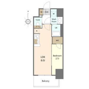 S-RESIDENCE亀島駅前ASCENT(1LDK/2階)の間取り写真