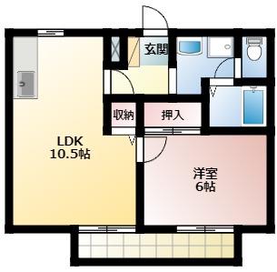 サンガーデン有東 A(1LDK/2階)の間取り写真