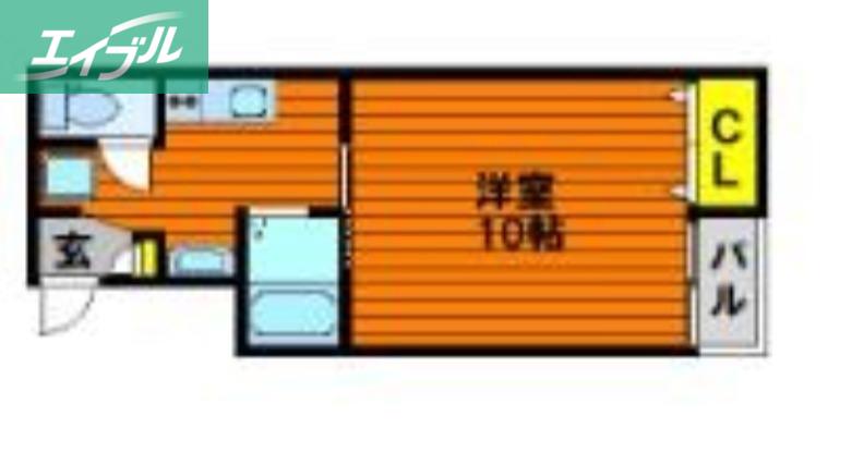 アーバンネット新屋敷(1K/2階)の間取り写真