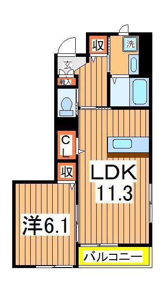 マジェスティックガーデン(1LDK/1階)の間取り写真