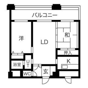 藤井ビル菊水III(2LDK/10階)の間取り写真