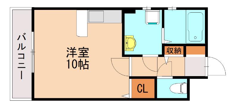 第七ホウシュウコーポ篠栗(ワンルーム/4階)の間取り写真