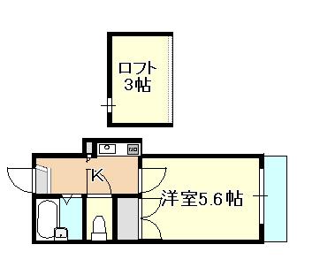 グリーンパレス築港II(1K/1階)の間取り写真