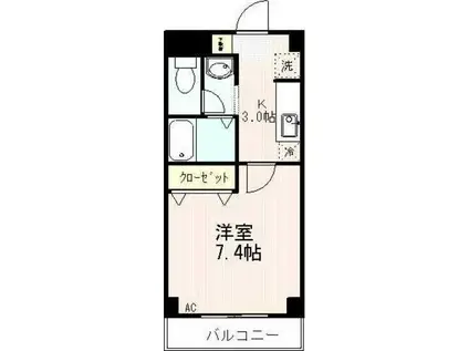 フルールパレス(1K/1階)の間取り写真