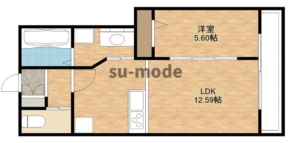 MAISON ウエスト(1LDK/1階)の間取り写真