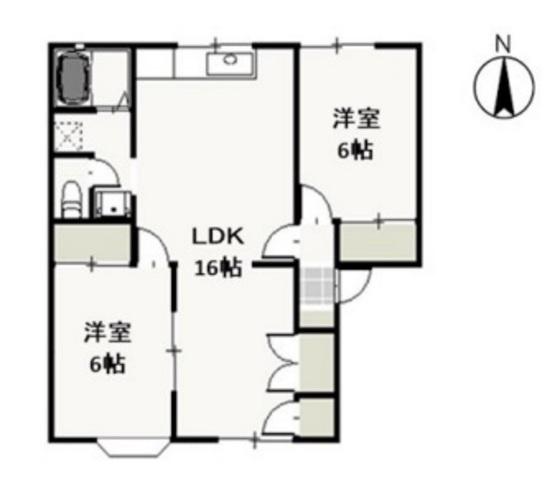 ベルエポックKA(2LDK/1階)の間取り写真