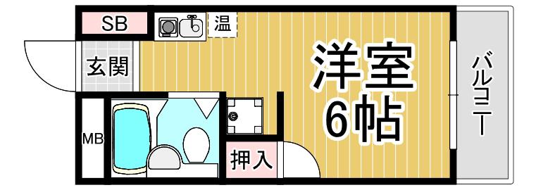 荻野マンション(ワンルーム/1階)の間取り写真