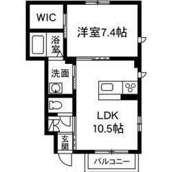 スカイピクシー(1LDK/1階)の間取り写真