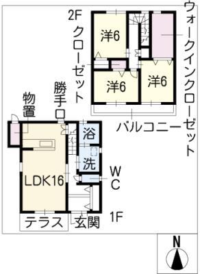 サンパーク鶴舞(3LDK/2階)の間取り写真
