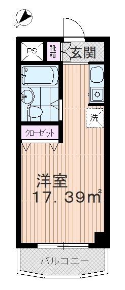 シャルマン北越谷(ワンルーム/5階)の間取り写真