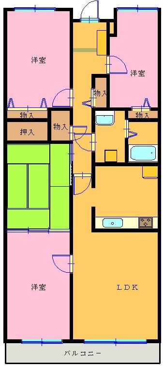 グレイスインジャド(4LDK/3階)の間取り写真