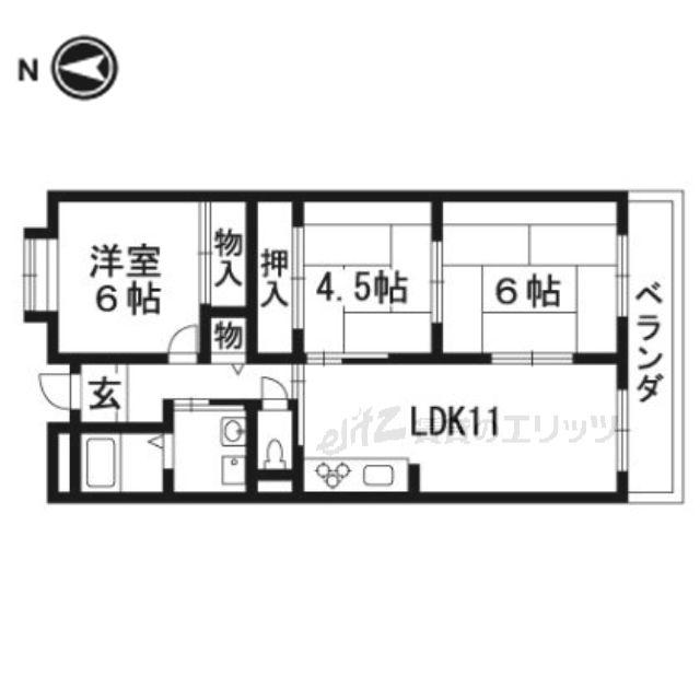 ラフィーネ上牧(3LDK/3階)の間取り写真