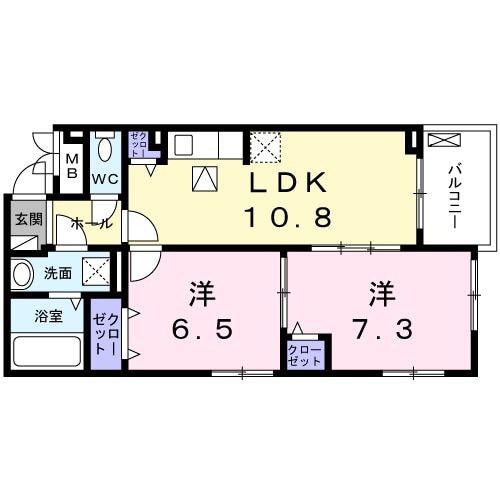 ココプラザ神原(2LDK/1階)の間取り写真