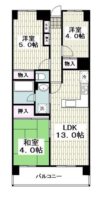 フォレスタ井土ヶ谷Ⅰ(3LDK/3階)の間取り写真