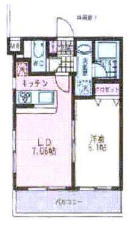 プレールドゥーク下井草 (1LDK/5階)の間取り写真