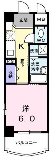 グロウエルス(1K/1階)の間取り写真