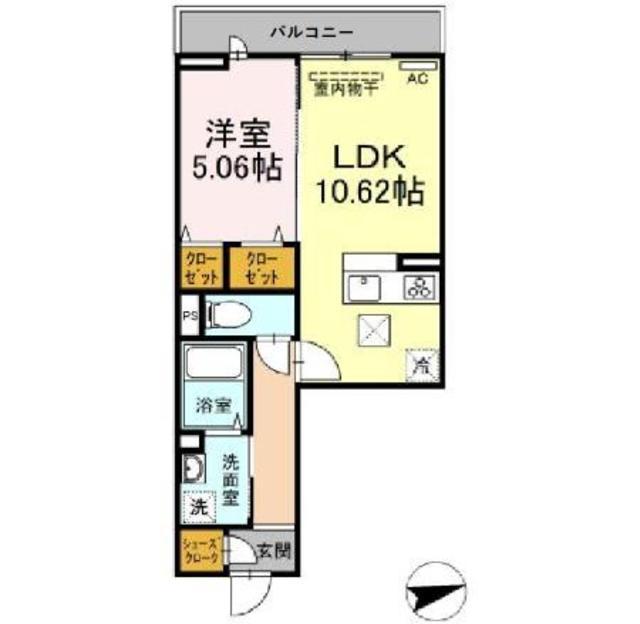 セジュール西台4(1LDK/1階)の間取り写真