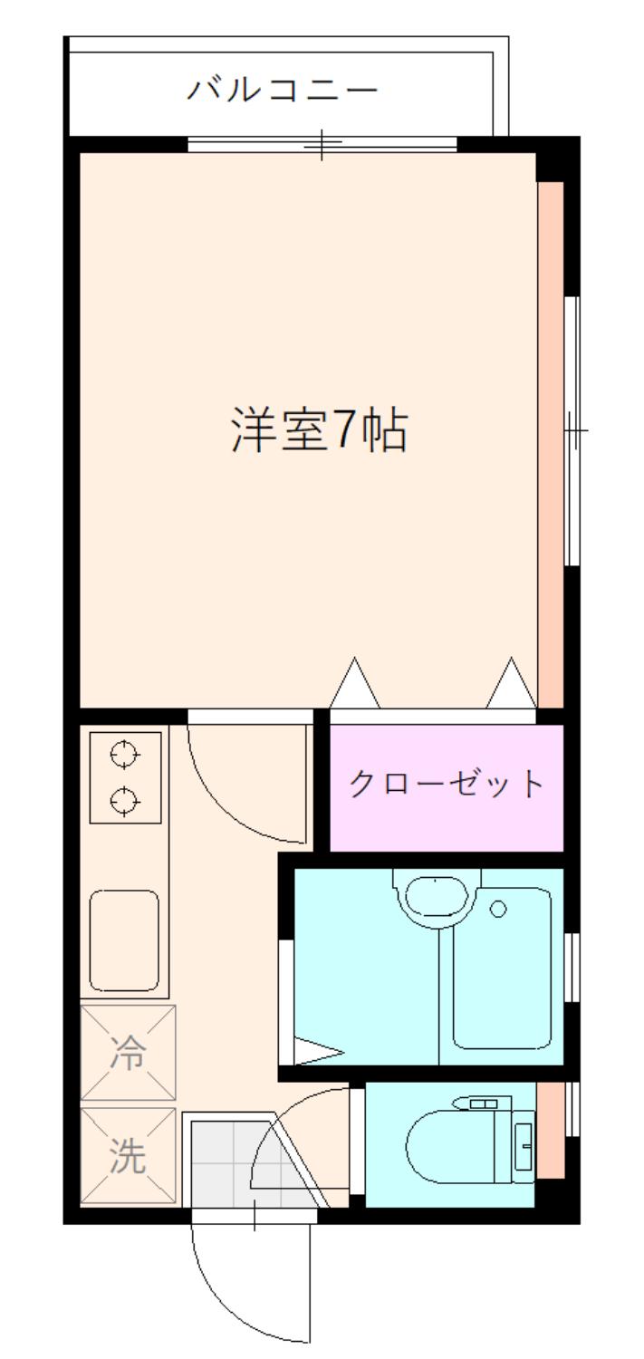 LA BELLE MAISON(1K/2階)の間取り写真