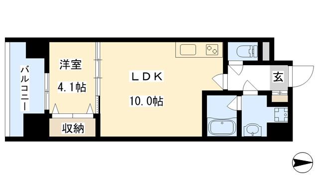 フェリーチェ城北公園(1LDK/2階)の間取り写真