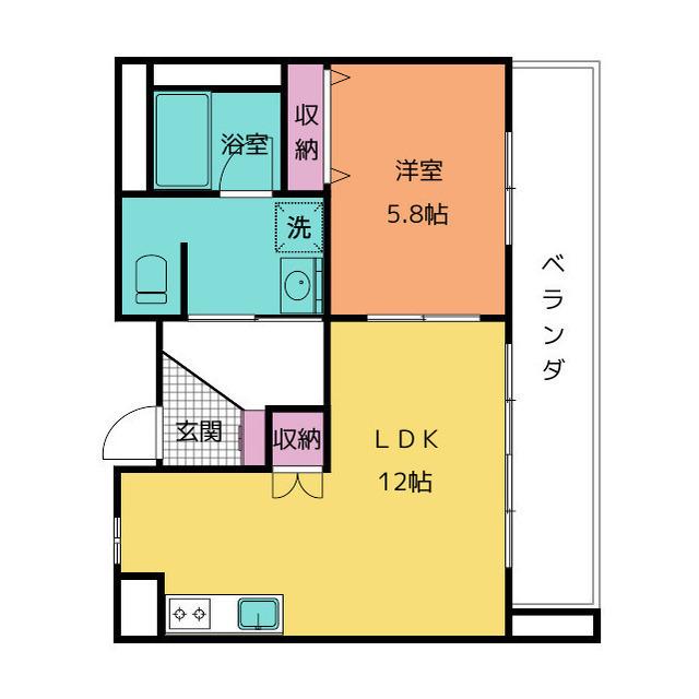 ホゥルサム 8(1LDK/4階)の間取り写真