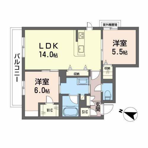 シャーメゾン ブランシュ(2LDK/3階)の間取り写真