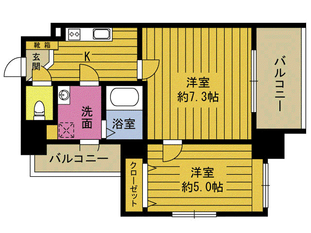 S-FORT高砂町(1DK/4階)の間取り写真