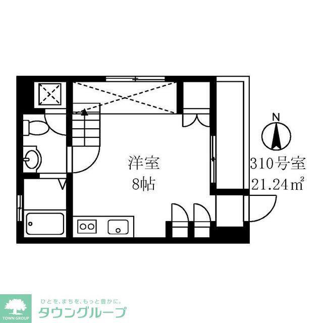 サンダーソンレジデンス(ワンルーム/3階)の間取り写真
