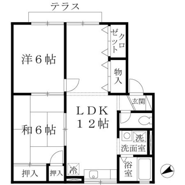 グリーンセゾン(2LDK/1階)の間取り写真