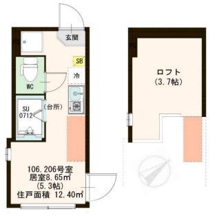 ハーモニーテラス高円寺南III(ワンルーム/2階)の間取り写真