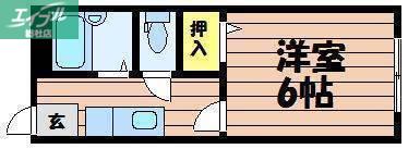 ベルデコート(1K/2階)の間取り写真