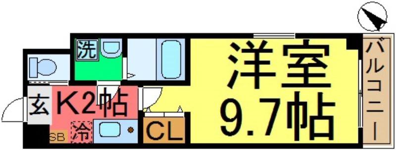 BCASA SHINKOIWA(1K/3階)の間取り写真
