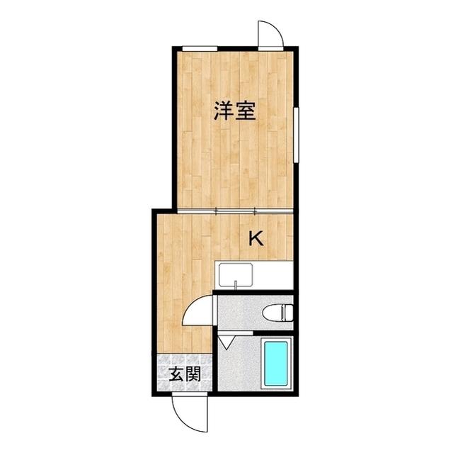 コーポNO.2(1K/1階)の間取り写真