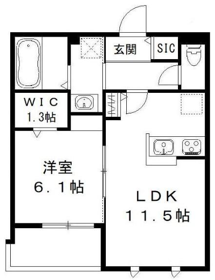ベルドゥース(1LDK/3階)の間取り写真