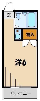 ヴァレリー川越(1K/1階)の間取り写真