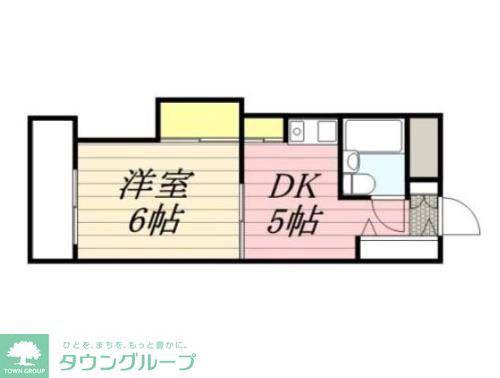 ブルーリーフ・K(1DK/2階)の間取り写真