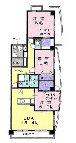 パールヒルズ大森(3LDK/3階)の間取り写真