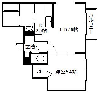 ライズN33(1LDK/5階)の間取り写真