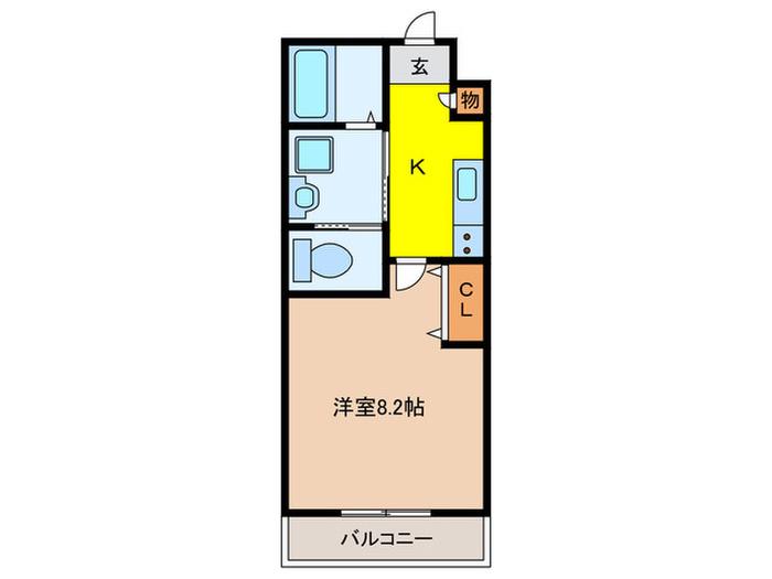 ラ・フォルム宝塚栄町(1K/1階)の間取り写真