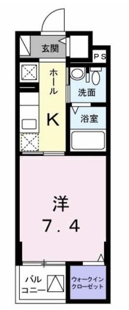 京王相模原線 京王堀之内駅 徒歩6分 4階建 築14年(1K/1階)の間取り写真