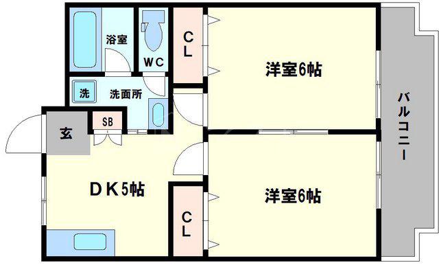 シティーライフ有萬(2DK/3階)の間取り写真