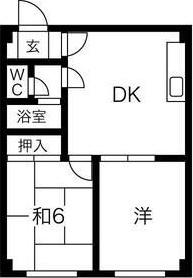 稲津産業第3ハイツ(2DK/3階)の間取り写真