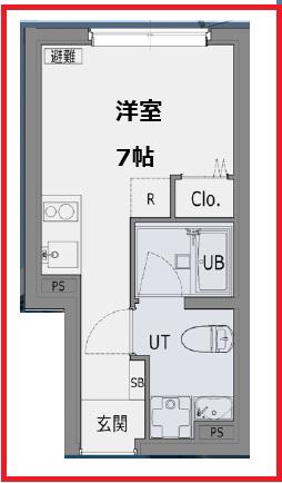 ウールー西日暮里(ワンルーム/4階)の間取り写真