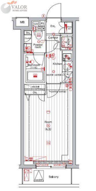 THE HOUSE 赤坂檜町(1K/4階)の間取り写真