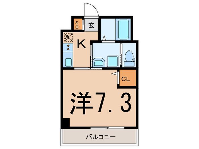 B´CASA 横濱大口(1K/5階)の間取り写真