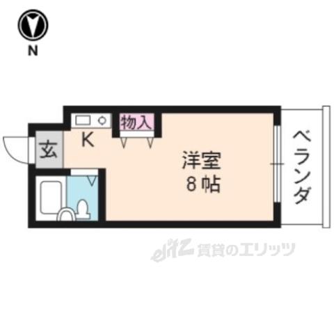森田マンション西棟(ワンルーム/4階)の間取り写真