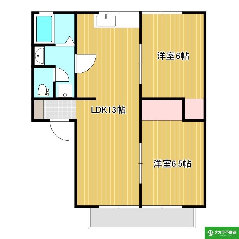 RSR高城(2LDK/1階)の間取り写真