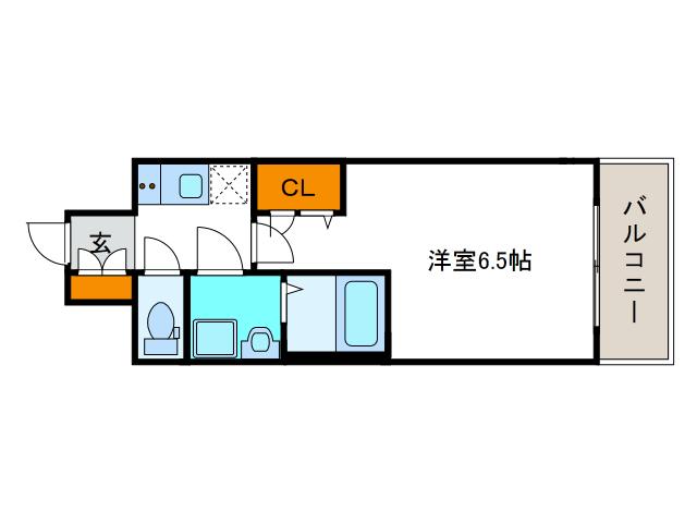レジュールアッシュTAISHO LEGANT(1K/3階)の間取り写真