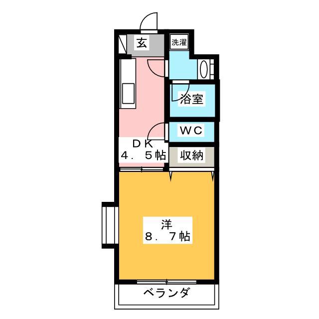 コスモハイツKATOH(1DK/1階)の間取り写真